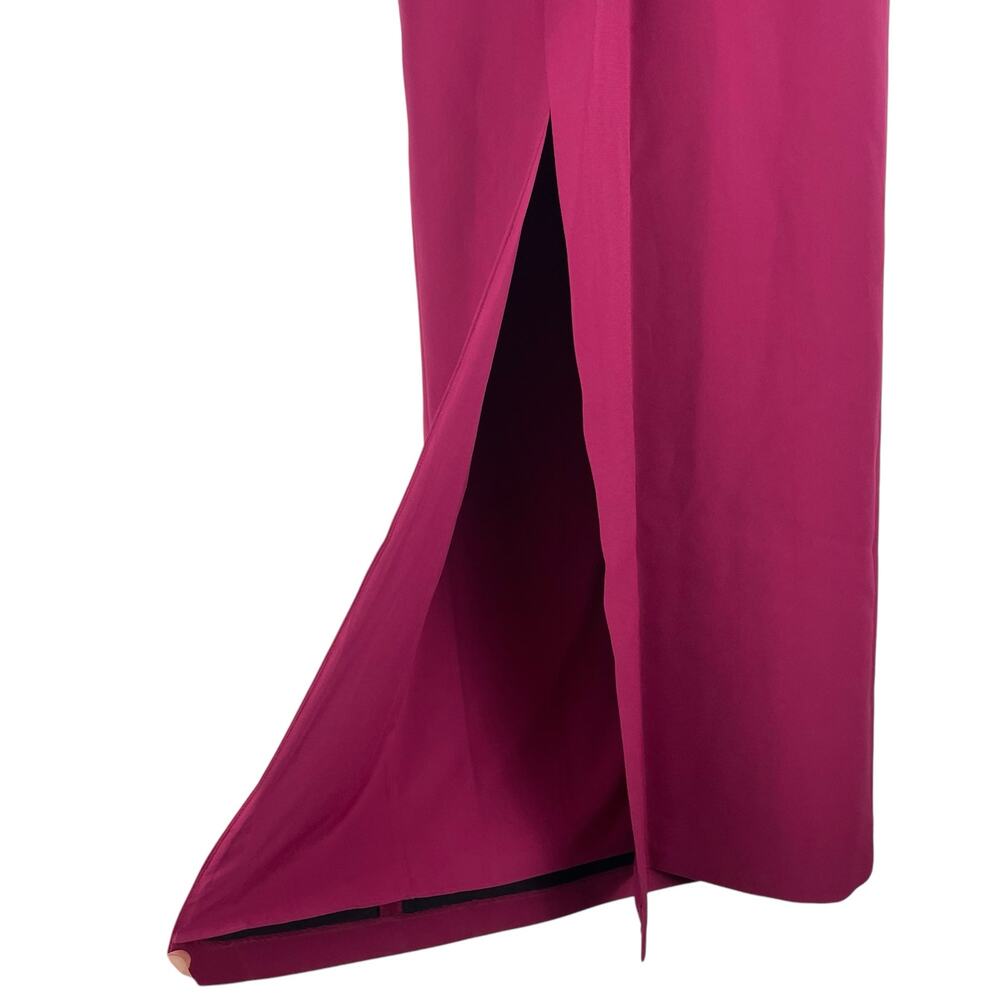 BCBGMaxAzria Gracie One Shoulder Chain Gown Column Dress Beet Size 2 - Picture 11 of 13